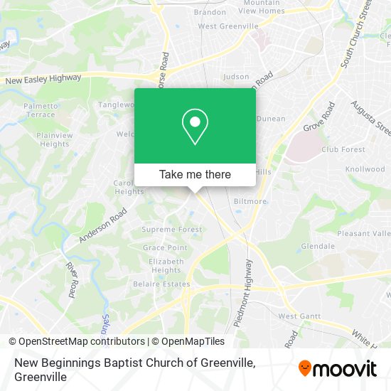 Mapa de New Beginnings Baptist Church of Greenville