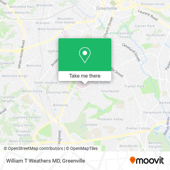 William T Weathers MD map