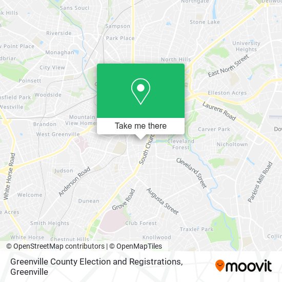 Mapa de Greenville County Election and Registrations