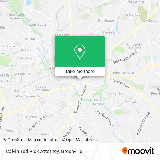 Calvin Ted Vick Attorney map