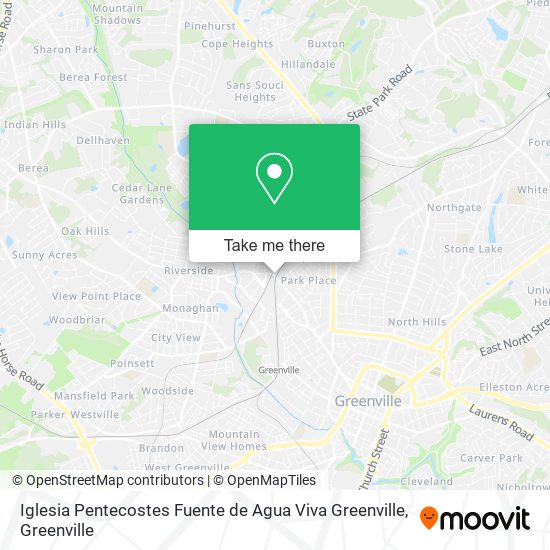 Iglesia Pentecostes Fuente de Agua Viva Greenville map