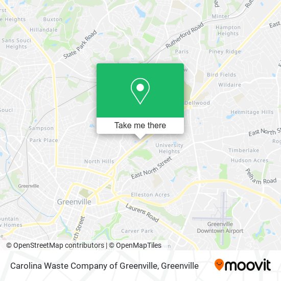Carolina Waste Company of Greenville map