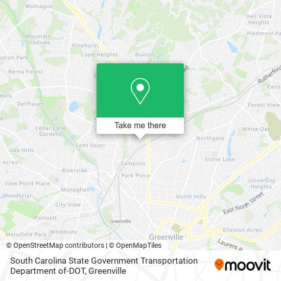 Mapa de South Carolina State Government Transportation Department of-DOT