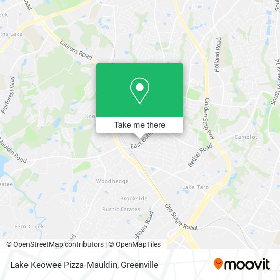 Lake Keowee Pizza-Mauldin map