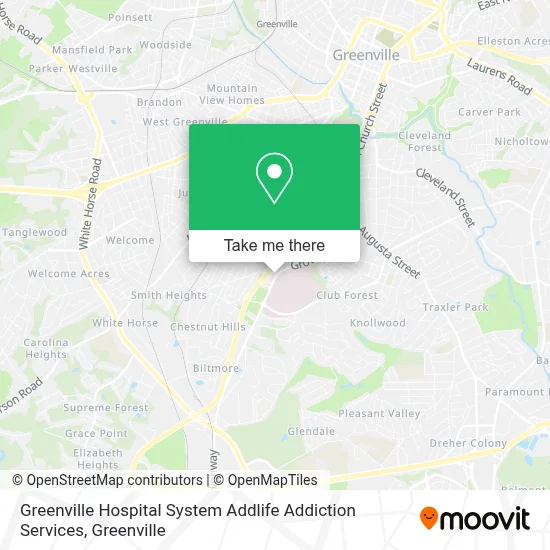 Greenville Hospital System Addlife Addiction Services map