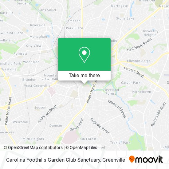 Carolina Foothills Garden Club Sanctuary map