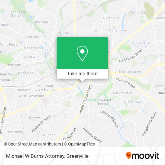 Michael W Burns Attorney map