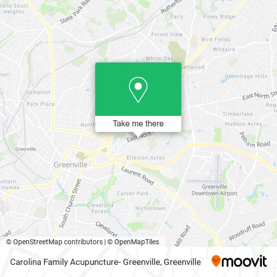 Carolina Family Acupuncture- Greenville map
