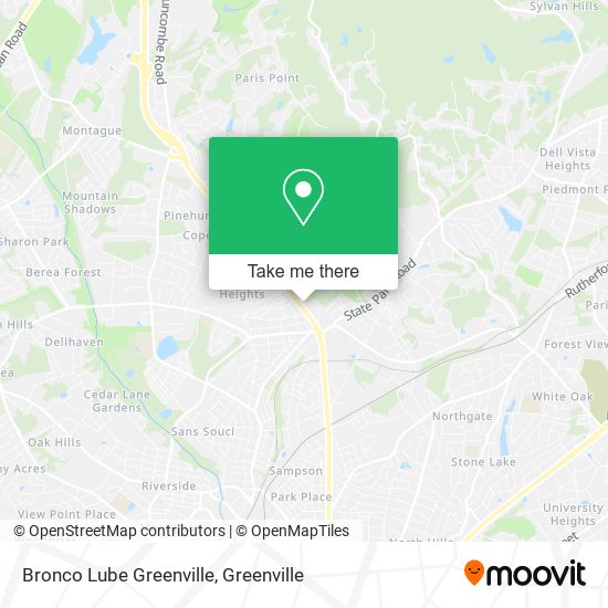 Bronco Lube Greenville map