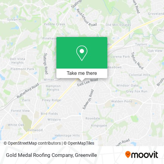 Gold Medal Roofing Company map