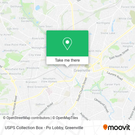 Mapa de USPS Collection Box - Po Lobby