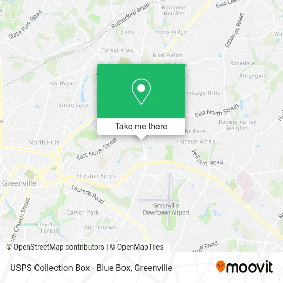 Mapa de USPS Collection Box - Blue Box