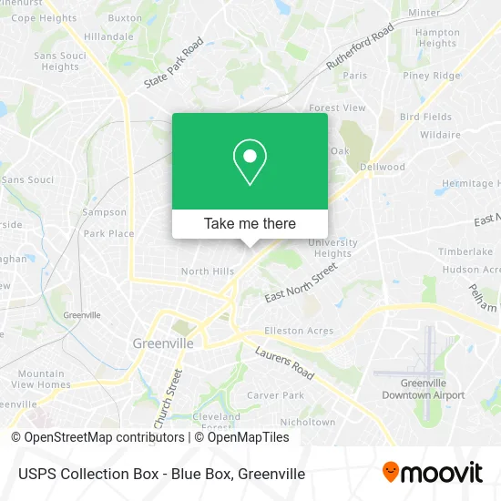 Mapa de USPS Collection Box - Blue Box