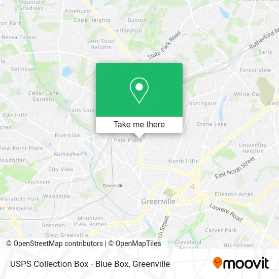Mapa de USPS Collection Box - Blue Box