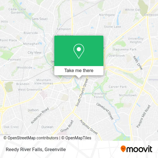 Reedy River Falls map