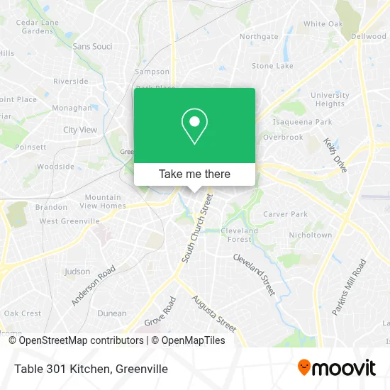 Table 301 Kitchen map