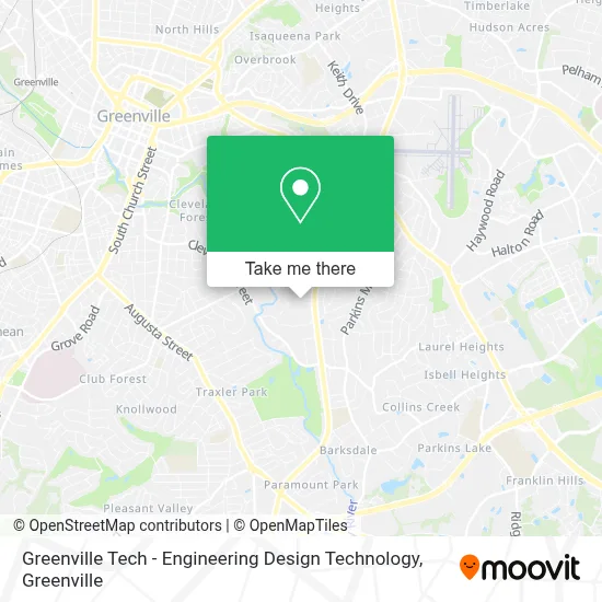 Greenville Tech - Engineering Design Technology map