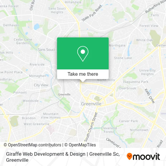 Giraffe Web Development & Design | Greenville Sc map