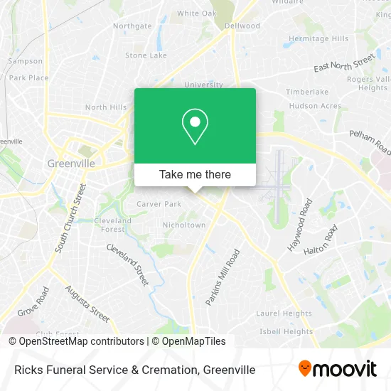 Mapa de Ricks Funeral Service & Cremation