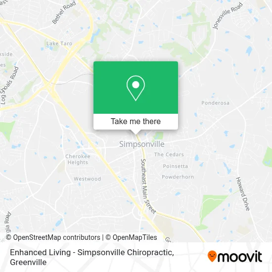 Enhanced Living - Simpsonville Chiropractic map