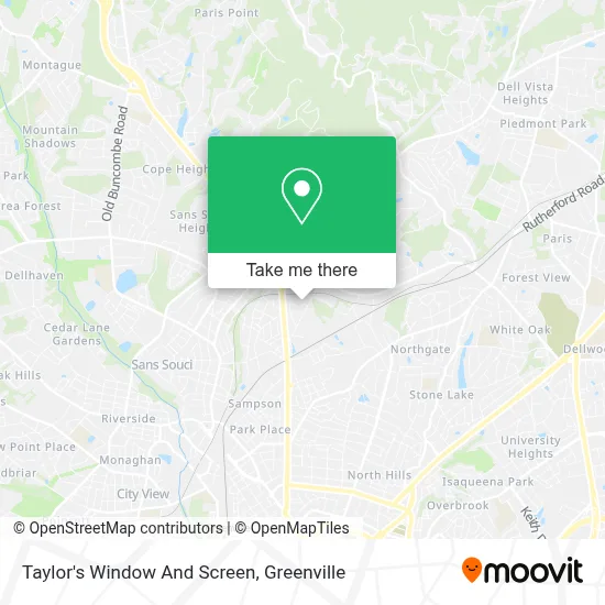 Taylor's Window And Screen map