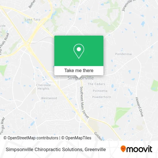 Simpsonville Chiropractic Solutions map