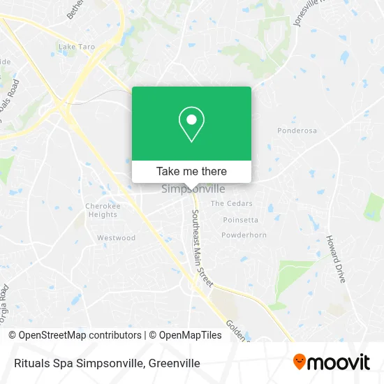 Rituals Spa Simpsonville map