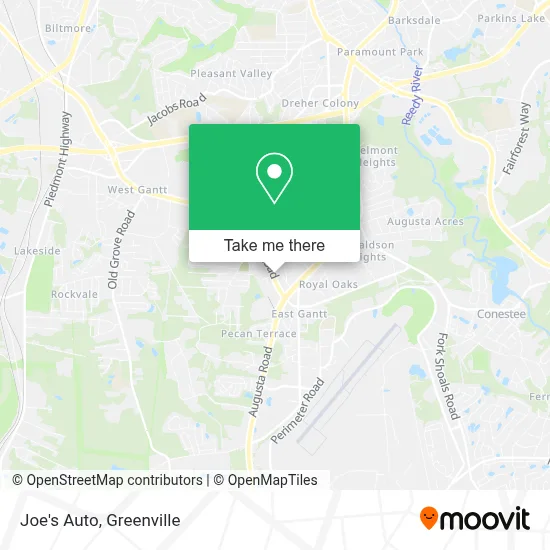 Joe's Auto map