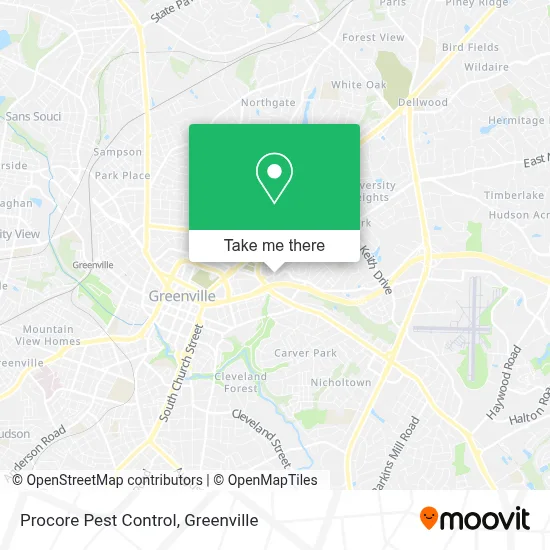 Mapa de Procore Pest Control