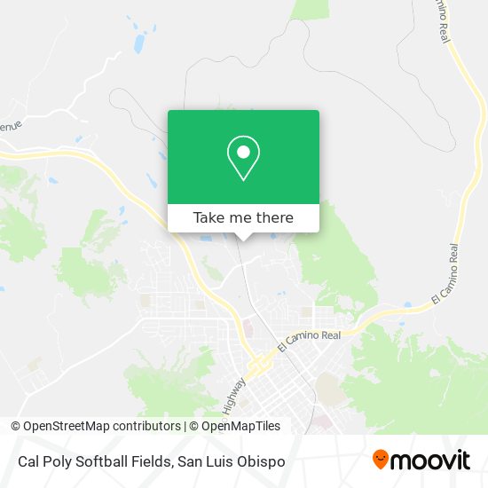 Cal Poly Softball Fields map