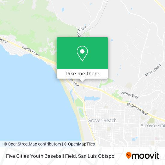 Five Cities Youth Baseball Field map