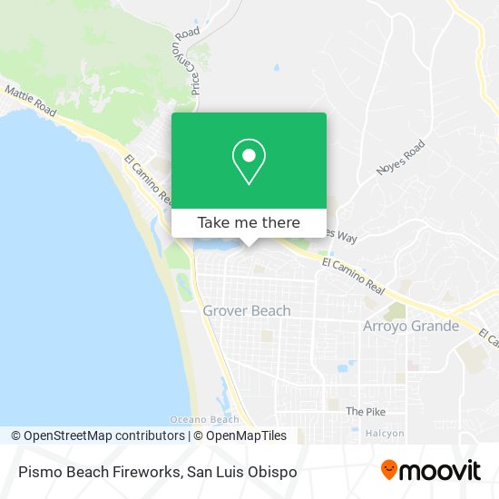 Mapa de Pismo Beach Fireworks