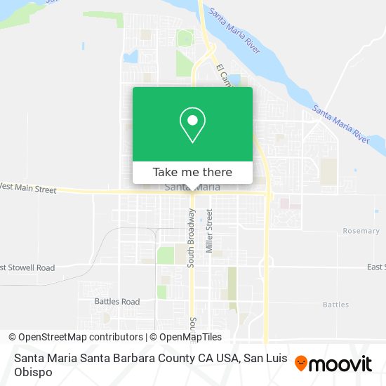Santa Maria Santa Barbara County CA USA map