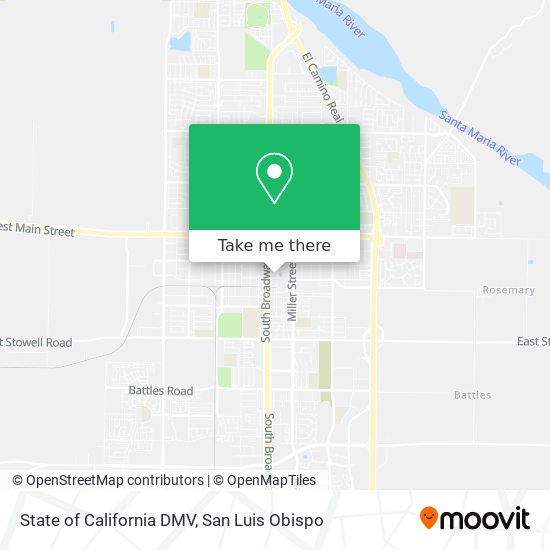 State of California DMV map