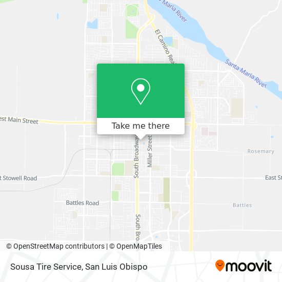 Sousa Tire Service map