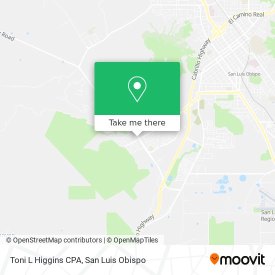 Toni L Higgins CPA map