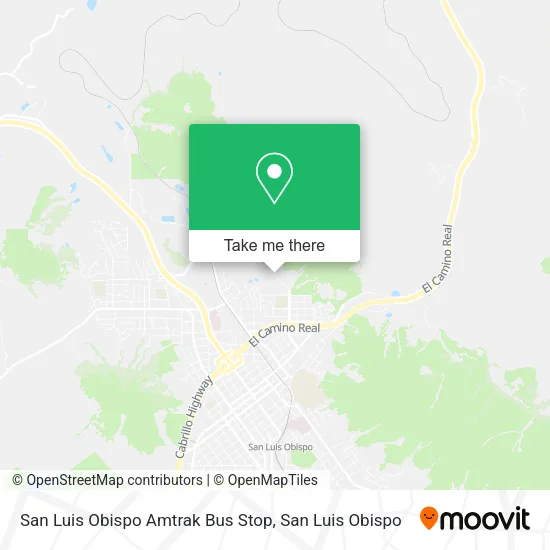 Mapa de San Luis Obispo Amtrak Bus Stop