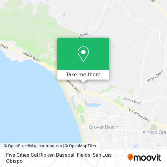 Five Cities Cal Ripken Baseball Fields map