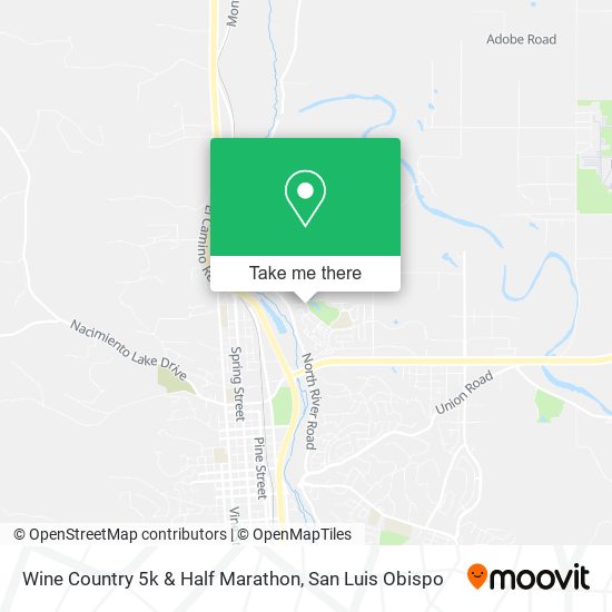 Mapa de Wine Country 5k & Half Marathon