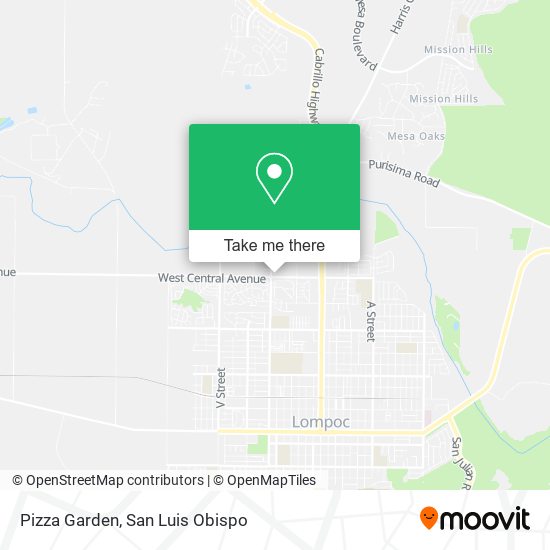 Mapa de Pizza Garden