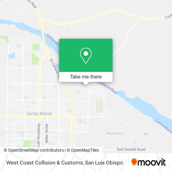 West Coast Collision & Customs map