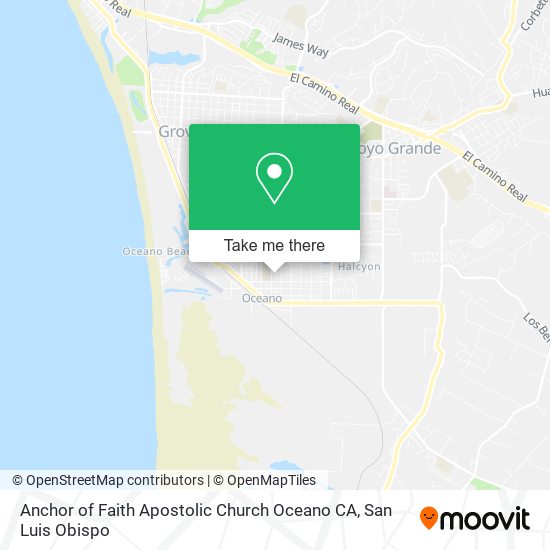 Anchor of Faith Apostolic Church Oceano CA map