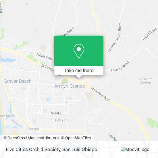 Five Cities Orchid Society map