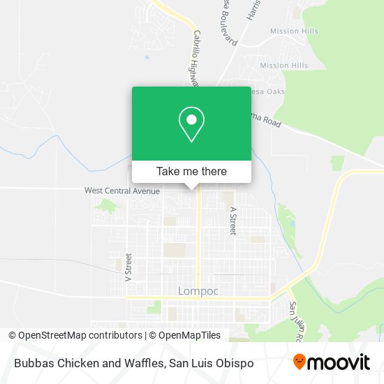 Bubbas Chicken and Waffles map