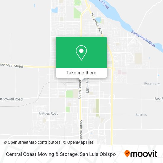 Mapa de Central Coast Moving & Storage