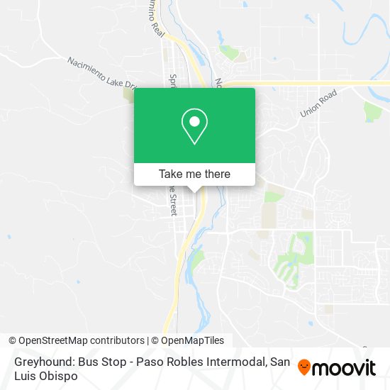 Mapa de Greyhound: Bus Stop - Paso Robles Intermodal