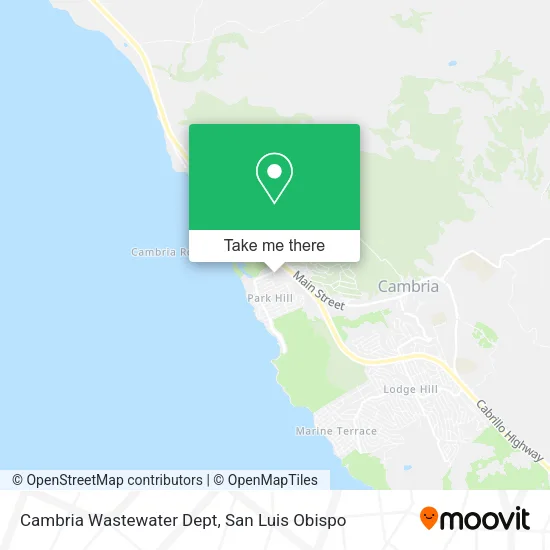 Cambria Wastewater Dept map