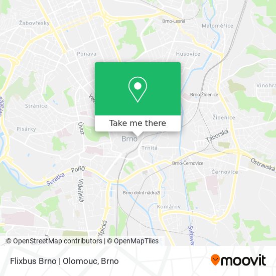Карта Flixbus Brno | Olomouc