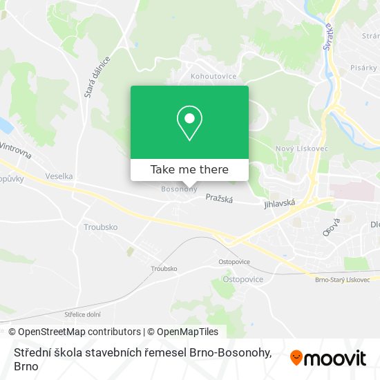 Střední škola stavebních řemesel Brno-Bosonohy map