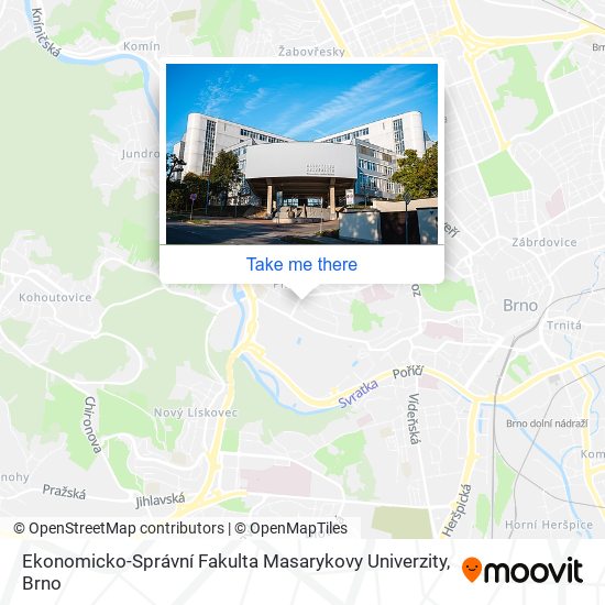 Карта Ekonomicko-Správní Fakulta Masarykovy Univerzity